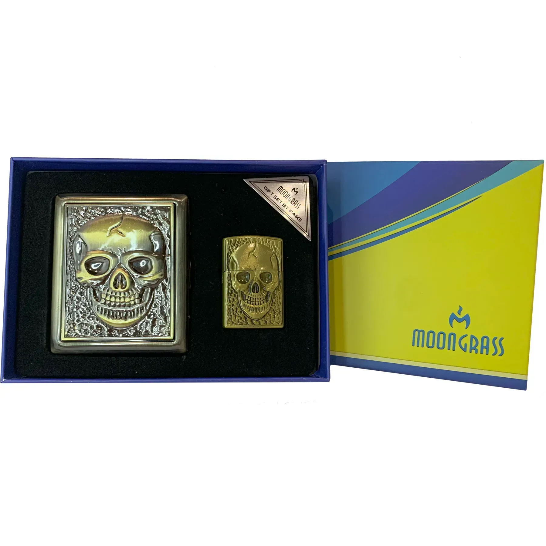 Портсигар Череп на 20 сигарет и зажигалка (wkl-067)