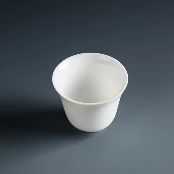 Пиала китайская для чайной церемонии Белая Яшма фарфоровая 50 мл Белый (911)