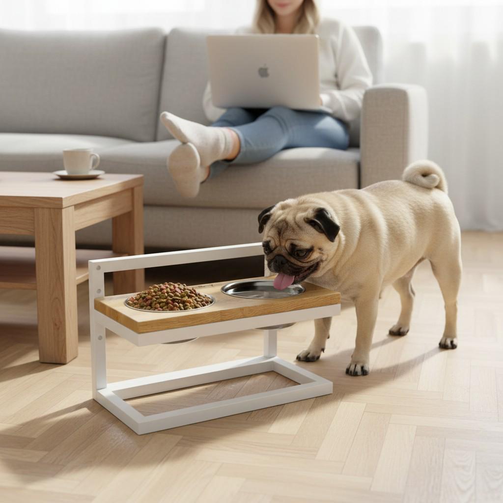 Миски на подставке с регулировкой высоты Hollky Flex S FS (422523-WHNT) - фото 1 Миски на подставке с регулировкой высоты Hollky Flex S FS (422523-WHNT) - фото 1