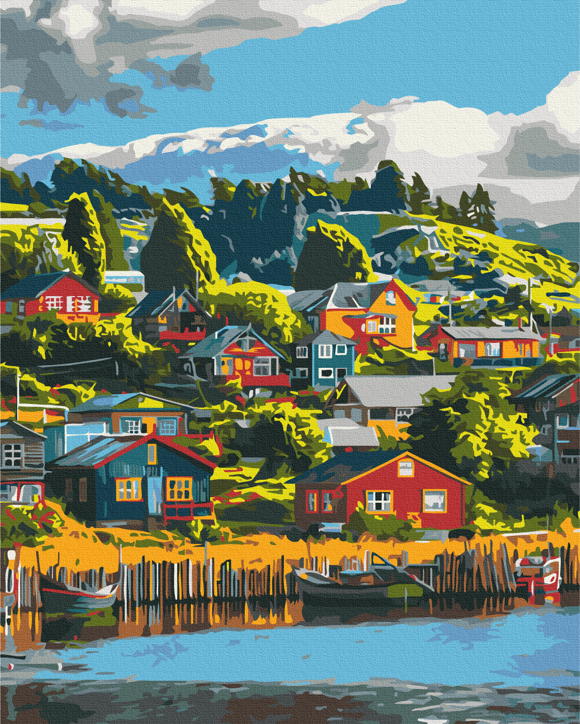 Картина за номерами Brushme Кольорове поселення 40x50 см (BS53968) Картина за номерами Brushme Кольорове поселення 40x50 см (BS53968)