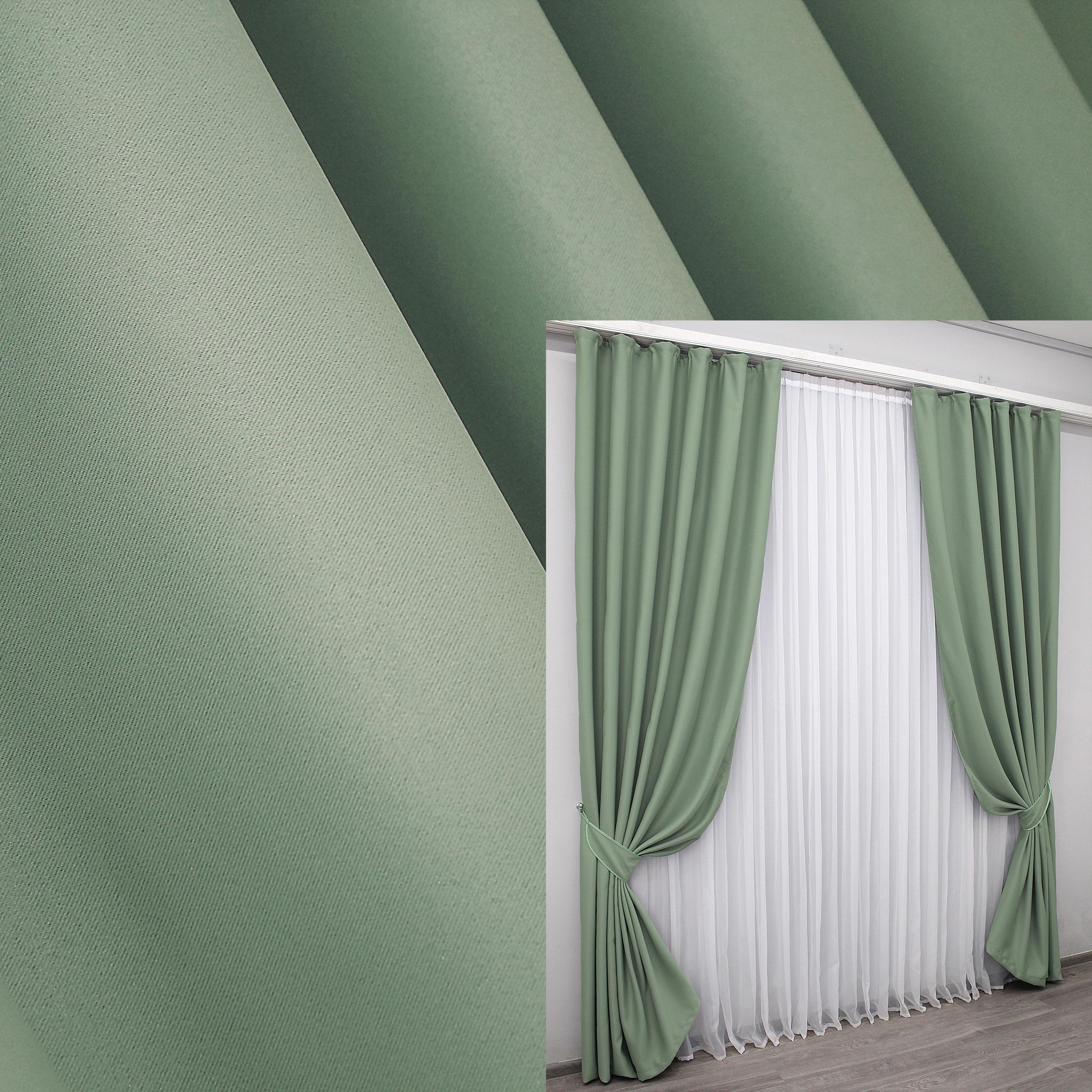 Комплект штор VR-Textil Fusion Dimout № 830ш й блекаут 150х270 см 2 шт. Фісташковий (30-613) - фото 2