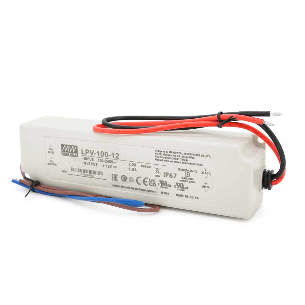 Блок питания импульсный Mean Well LPV-100-12 влагозащищенное 12 В 12,5 А 100 Вт (32315)