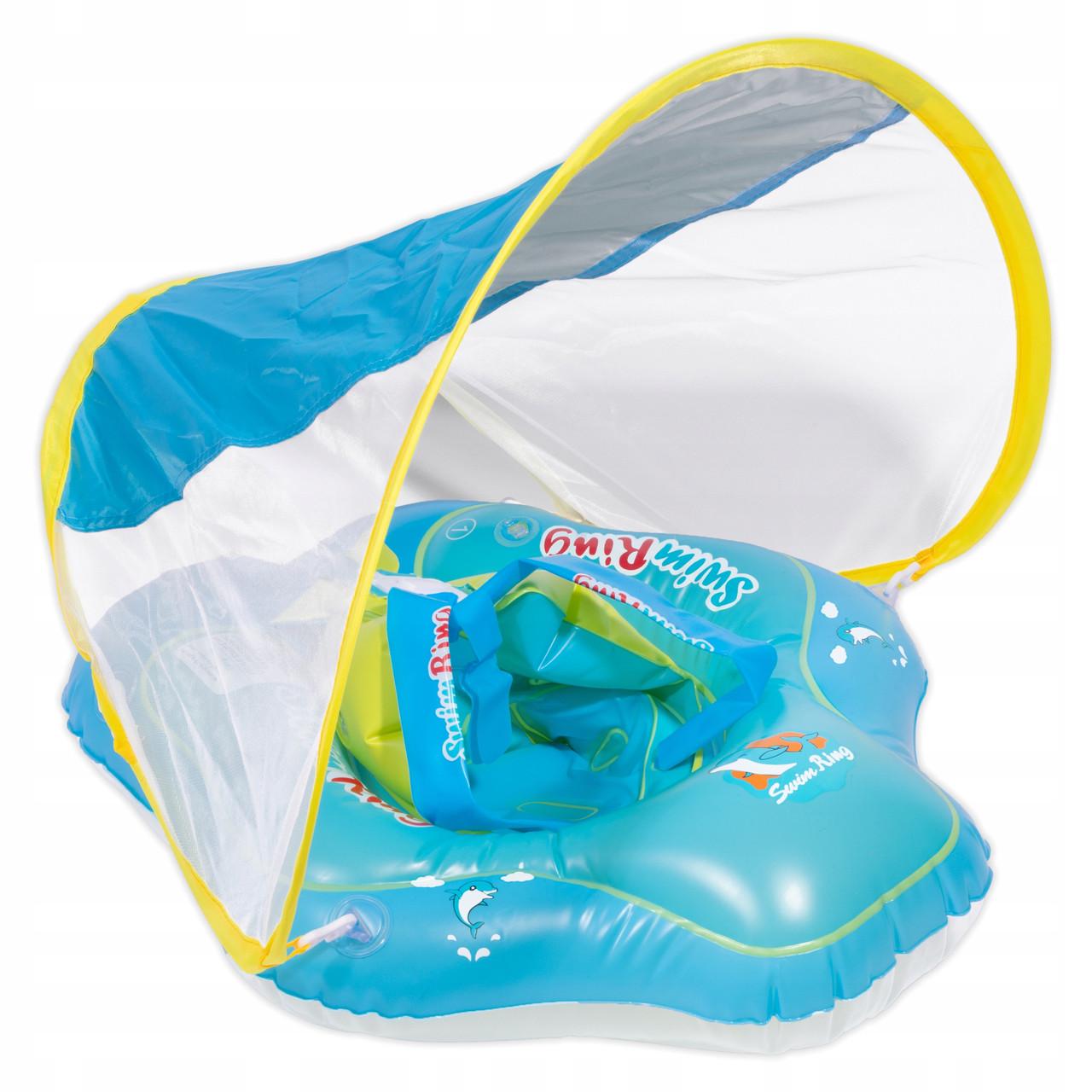 Круг надувной для плавания SwimRing с понтоном для детей с тентом Голубой (2633874444) Круг надувной для плавания SwimRing с понтоном для детей с тентом Голубой (2633874444)