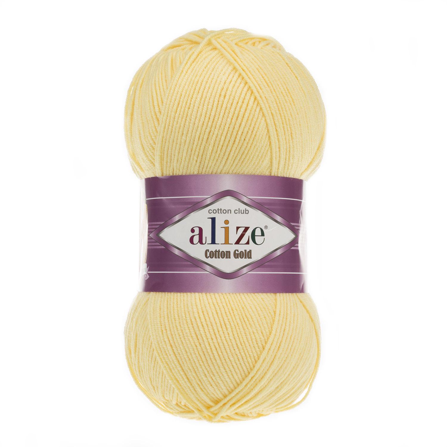 Пряжа Alize Cotton Gold 187 светло Желтый (6401)
