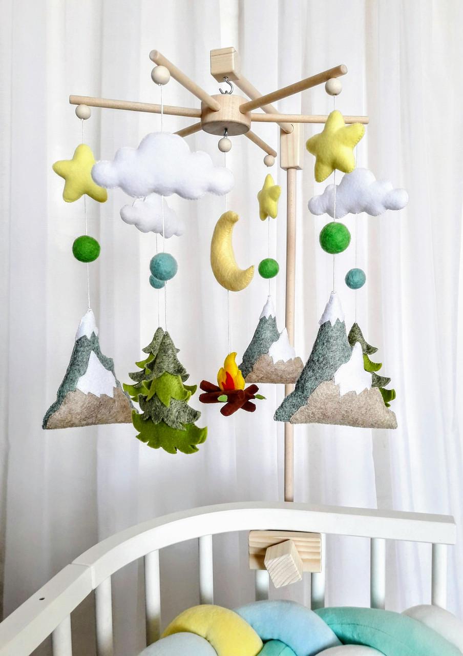 Мобиль детский Горы в кроватку из фетра (BWW-038)