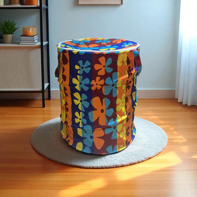 Корзина для игрушек Bambi с крышкой круглая (M 1039)