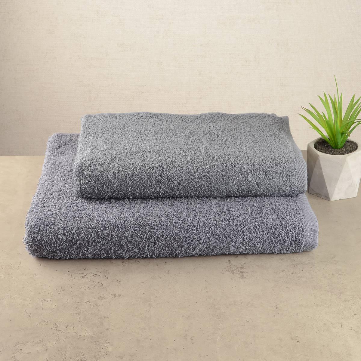 Набор махровых полотенец GM Textile 50х90/70х140 см Серый (400k140i90-grey)