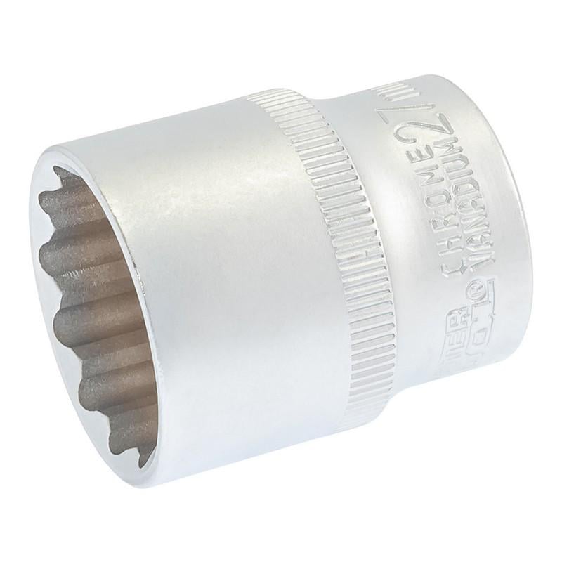 Головка торцевая MasterTool 12-гранная ½" 27 мм L 43 мм (CrV 78-0627)