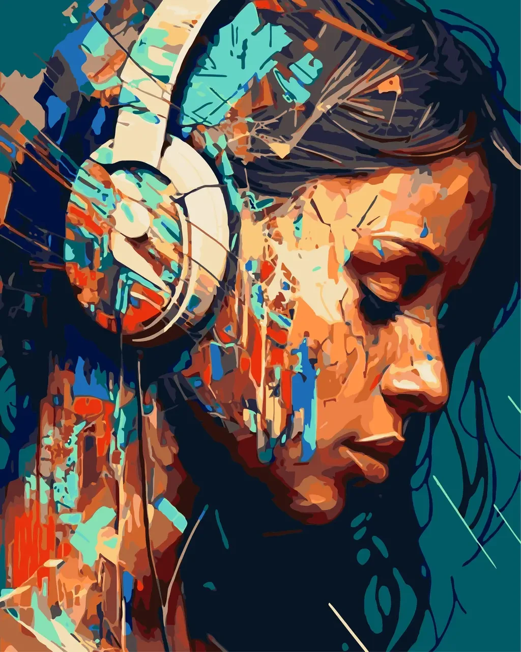 Картина по номерам ORIGAMI Девушка в красках 40х50 см (LW31480)