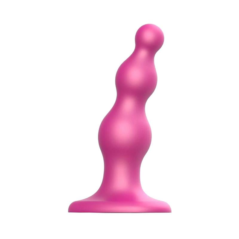 Насадка для страпона на присоске Strap-On-Me Dildo Plug Beads S 12,8 см Розовый (54144)