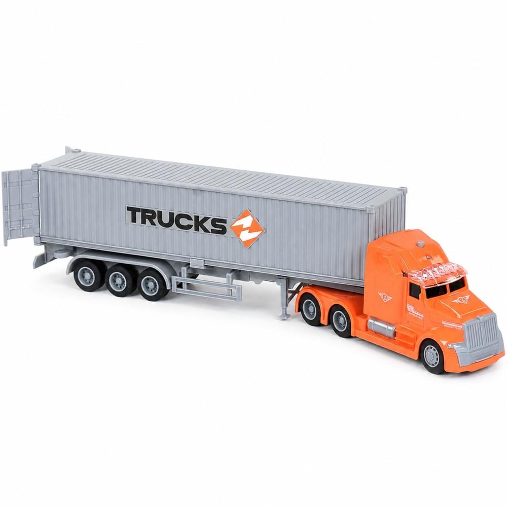 Игрушка инерционная WENYI Trucks грузовик-контейнеровоз 1:50 с прицепом свет и звук/трейлер (34844040)