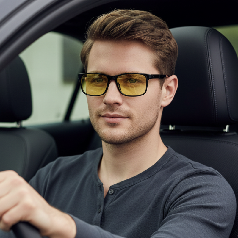 Очки для водителей с пластиковой оправой для ночной и дневной езды -3.25 (790)