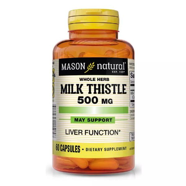 Натуральна добавка з розторопшою Mason Natural Milk Thistle 500 мг 60 капс. (000021143)