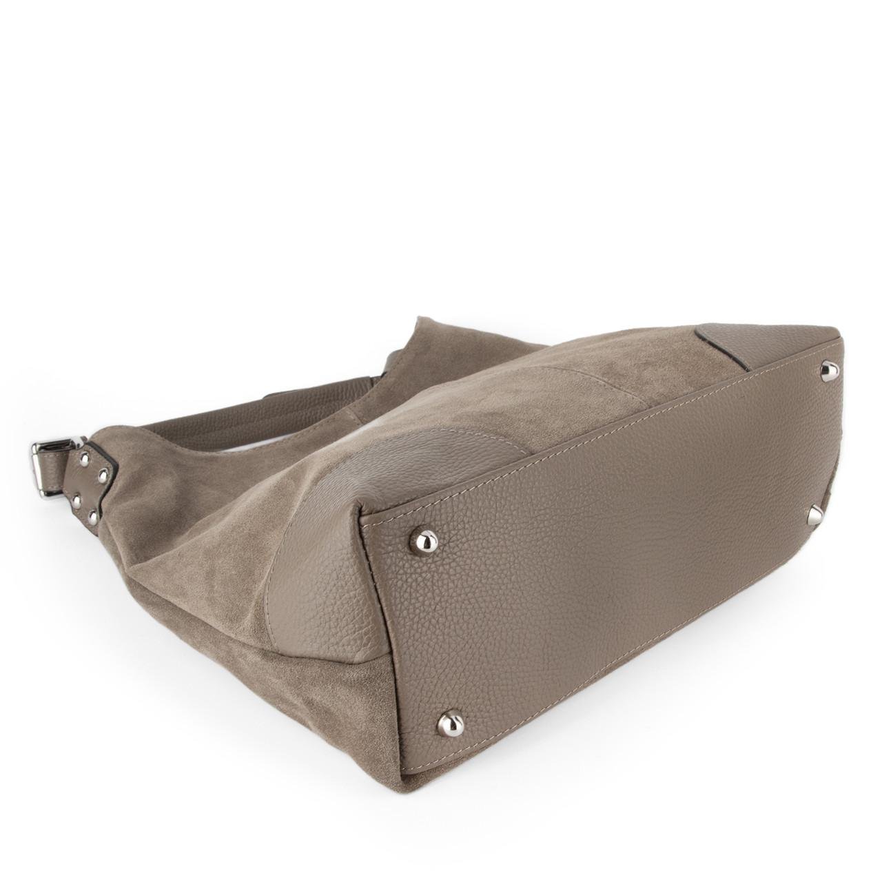 Сумка-шопер жіноча Virginia Conti 03735 замшева Темний тауп (2738280014) - фото 3 Сумка-шопер жіноча Virginia Conti 03735 замшева Темний тауп (2738280014) - фото 3