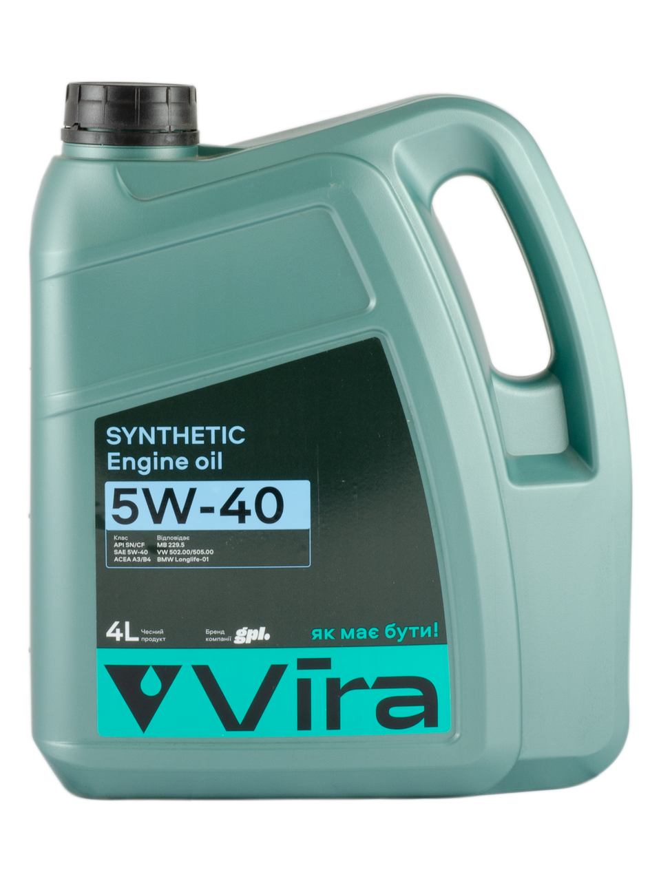 Масло моторное Vira Synthetic SN/CF A3/B4 5W-40 4 л