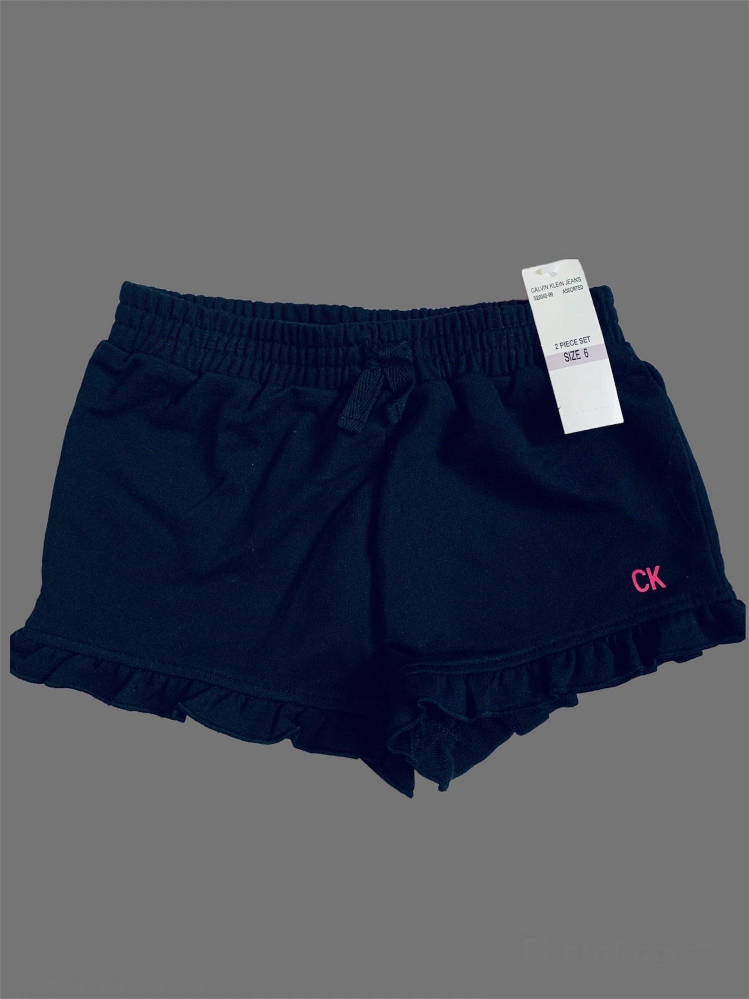 Комплект Calvin Klein шорты и туника 6 лет 116 см Черно-белый - фото 3