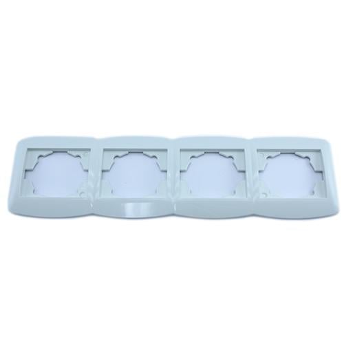 Рамка четверная для розеток, горизонтальная, белая Desant D-324