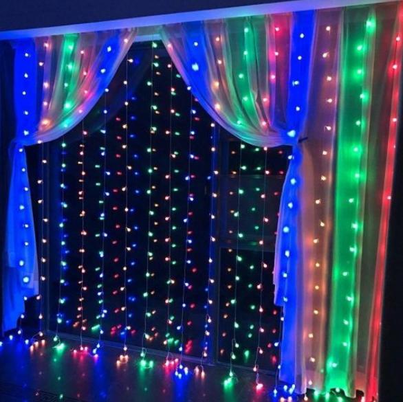 Гирлянда-штора Водопад 250 LED 2х2 м Мульти (25022)