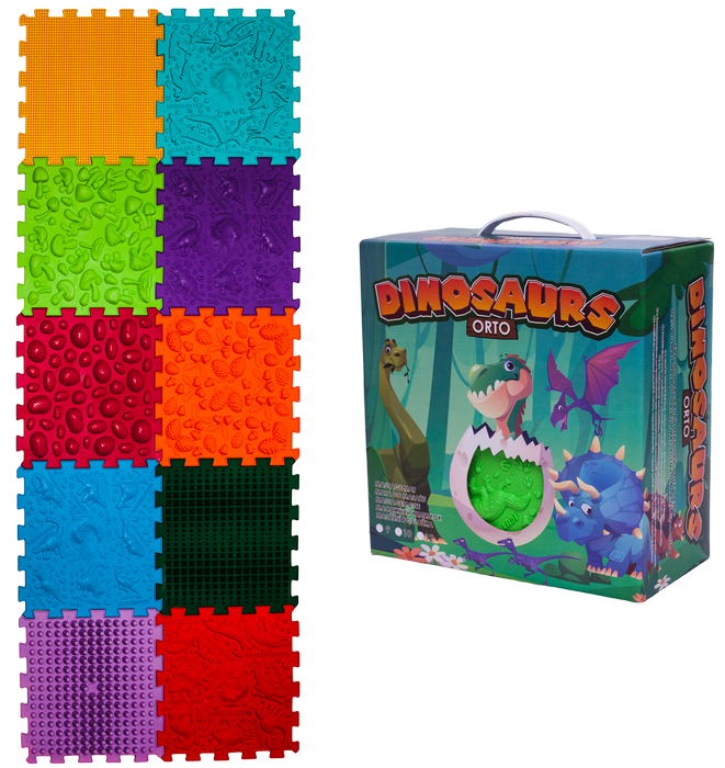 Развивающий коврик массажный детский Ortek Динозавры пазлы 10 эл. (OR00001492)