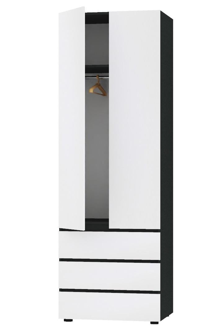 Шкаф Алекса СН-700-3т 70х50х238 см Белый/Антрацитовый (67444)