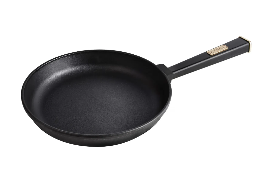 Сковорода чавунна Optima Brizoll зі скляною кришкою та дерев'яною ручкою Black 280x60 мм - фото 2