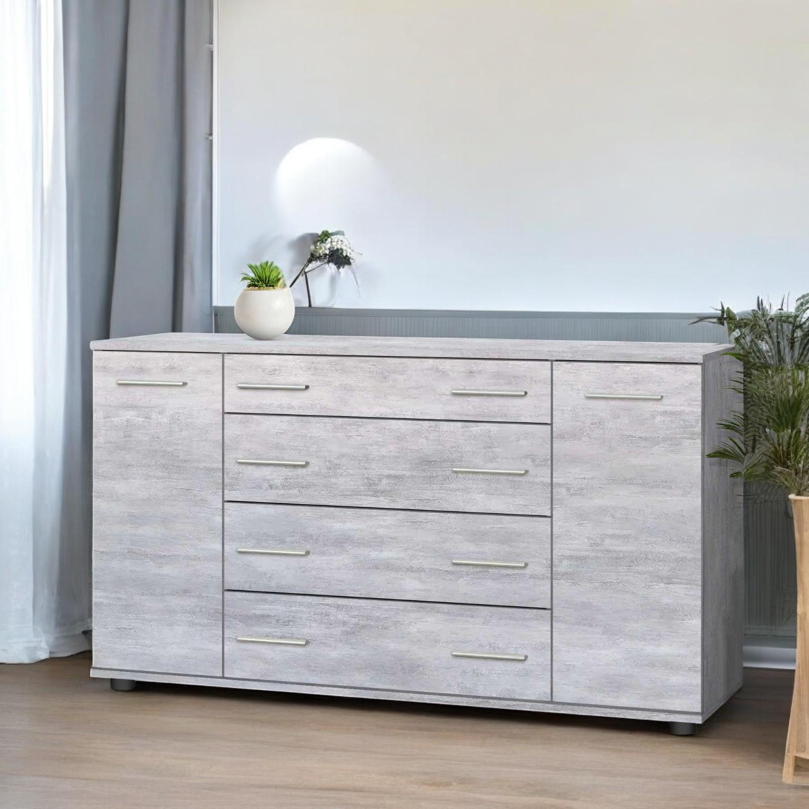 Комод большой для вещей в спальню и гостиную Бетон (О-4а) - фото 1 Комод большой для вещей в спальню и гостиную Бетон (О-4а) - фото 1