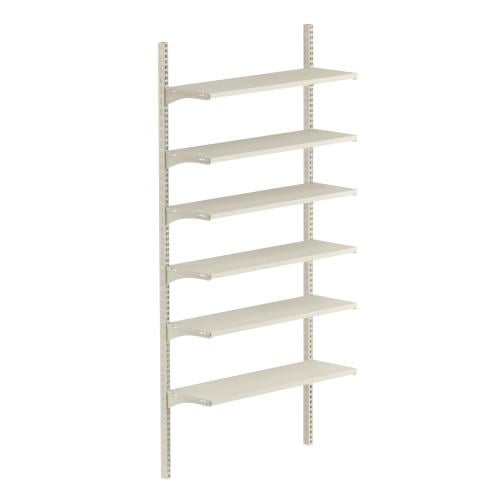 Стеллаж настенный металлический Modern Expo 6 полок нагрузка до 350 кг 2134х1000х300 мм Кремовый (RAL 9001)