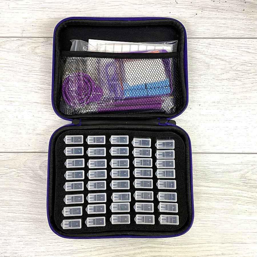 Набор инструментов для работы с алмазной мозайкой 87 пр. Фиолетовый (6322)