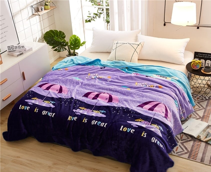 Плед TAGtextil велсофт Зонтики 200х220 см (ALM1910)