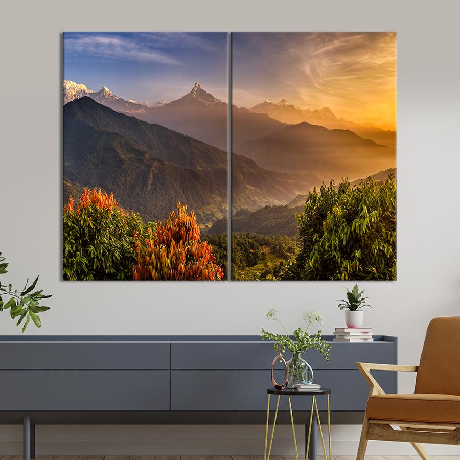 Картина Красивое утро в горах 165x122 см (1996-2)