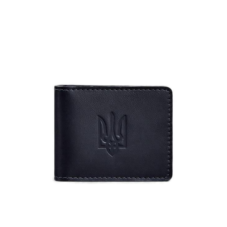 Обкладинка шкіряна для посвідчення з гербом Темно-синій (A-027481)