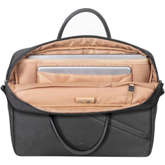 Сумка для ноутбука Rivacase Clark 8124 Polyester Zipper Black (25441752) - фото 7