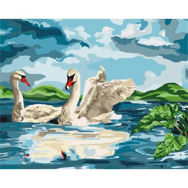 Картина по номерам Идейка Животные У озера 40х50 см в термопакете (КНО4147-mt)