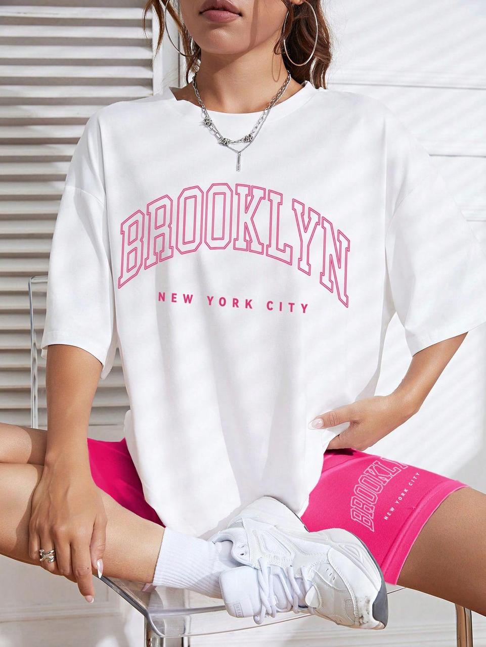 Футболка женская с принтом Pin-000-222 повседневная M Белый (2634324780)