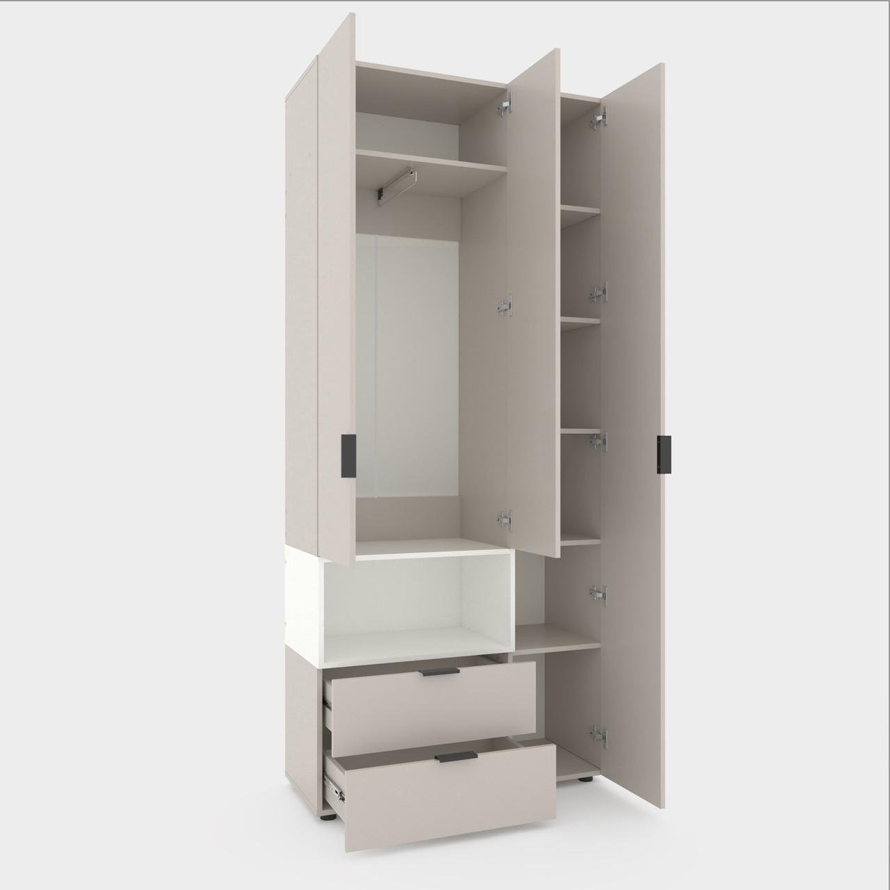 Шкаф Metkas Home A002L ЛДСП 1000x420x2300 мм Кашемир/Белый Снег - фото 1 Шкаф Metkas Home A002L ЛДСП 1000x420x2300 мм Кашемир/Белый Снег - фото 1