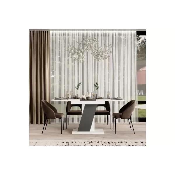 Обеденный стол раскладной ART IN HEAD Lendi ЛДСП 80х140/40 см Белый бриллиант/Графитный (TB18010700000) - фото 4 Обеденный стол раскладной ART IN HEAD Lendi ЛДСП 80х140/40 см Белый бриллиант/Графитный (TB18010700000) - фото 4