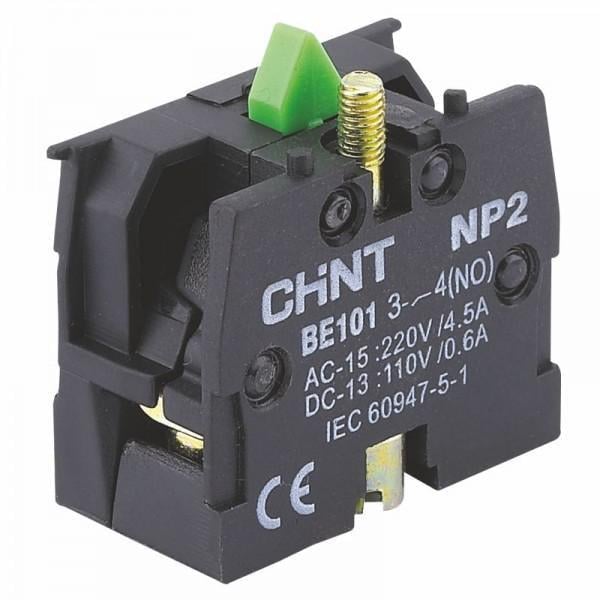 Контактний блок CHINT NP2-BE101 1NO 4,5A 220V AC/DC для кнопок NP2 (576841)