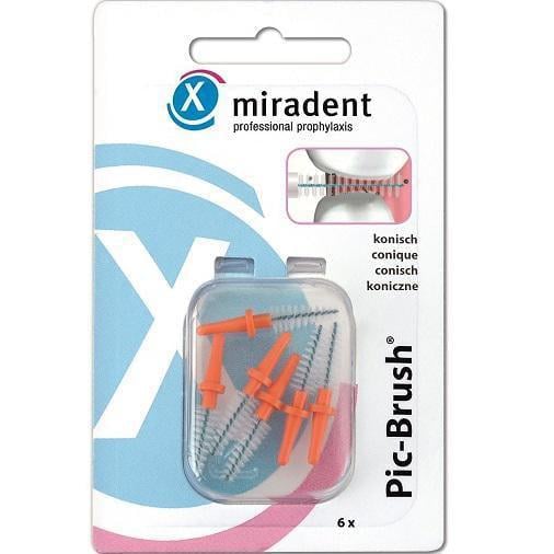 Ершики межзубные Miradent Pic Brush Conical 2,5-5,0 мм 6 шт. Оранжевый (1963) Ершики межзубные Miradent Pic Brush Conical 2,5-5,0 мм 6 шт. Оранжевый (1963)