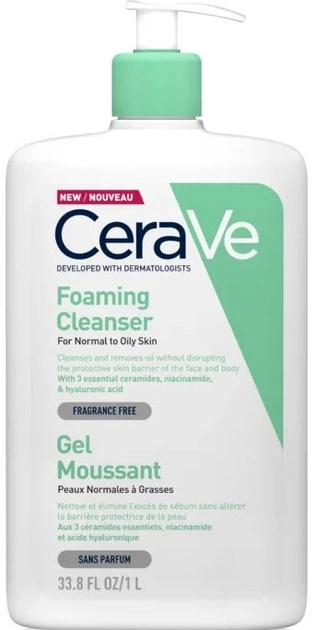 Гель очищувальний CeraVe Foaming Cleanser 1 л (3337875598774)