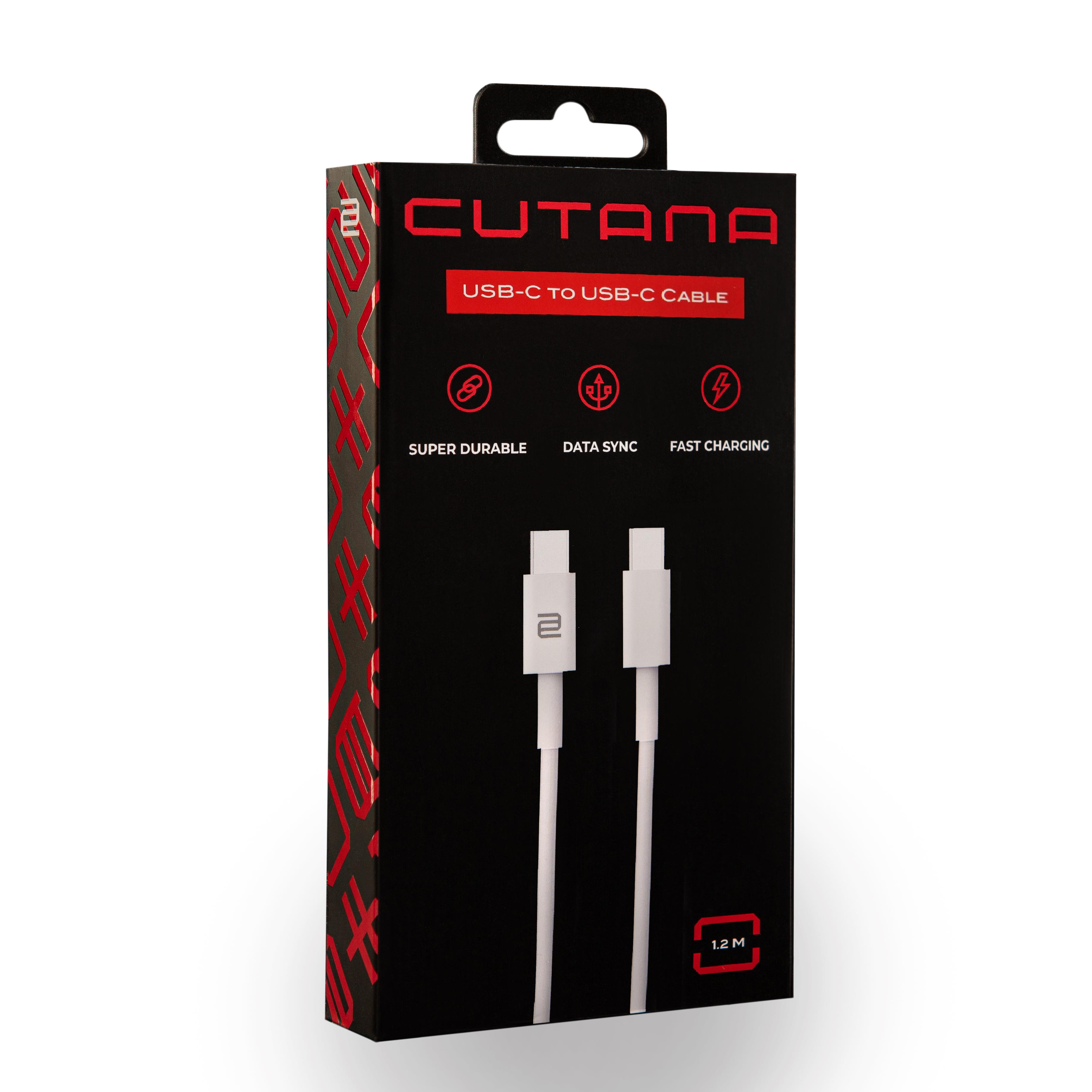 Кабель для зарядки мобільного телефона/планшета Cutana USB-C-USB-C 1,2 м Білий - фото 4