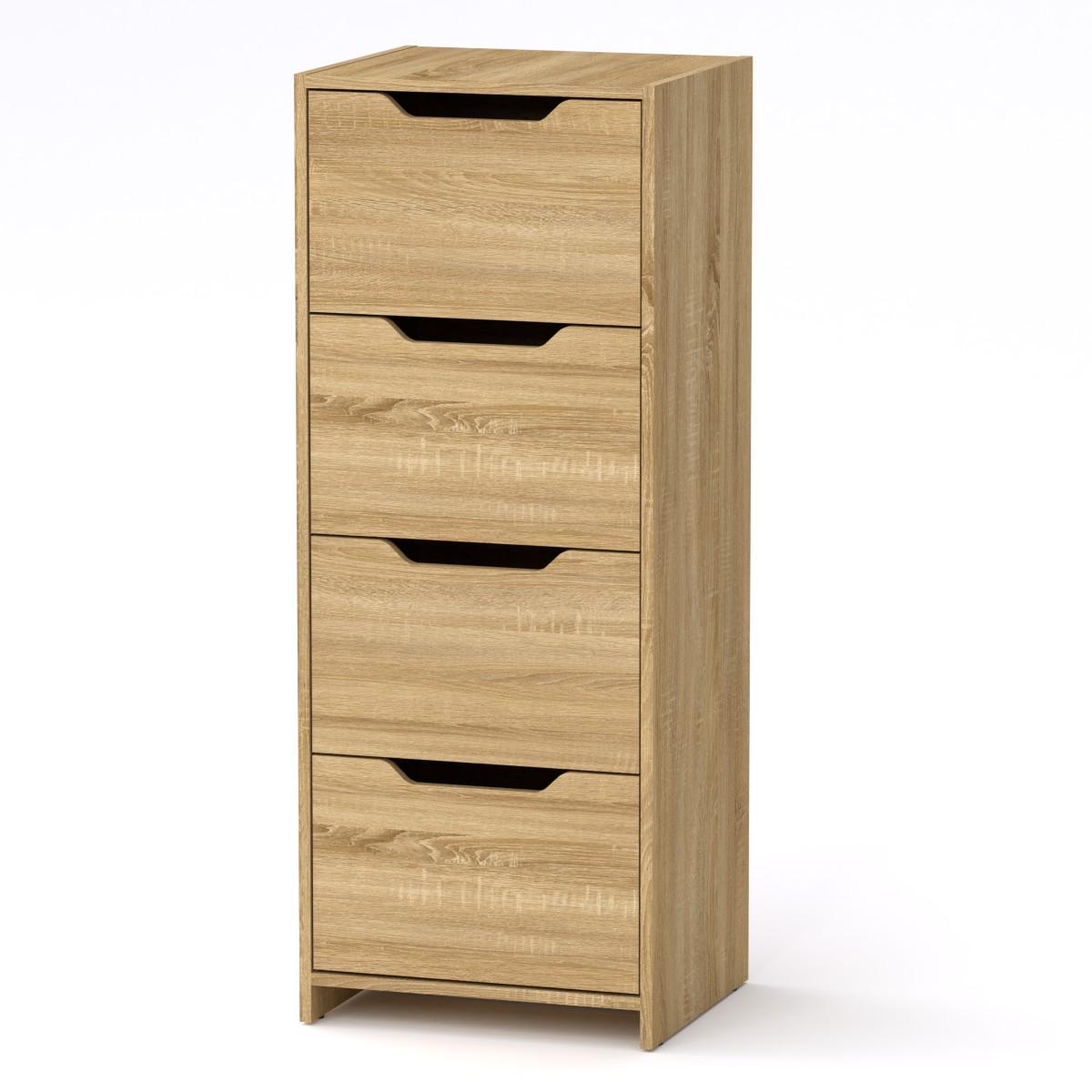 Комод высокий МеблиКо С 48х42х123 см Дуб сонома (k-1703-3) - фото 1