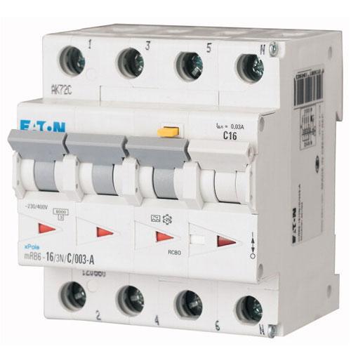 Дифавтомат Eaton Moeller 20A 30mA 4,5kA 4 полюса тип C тип A mRB4-20/3N/C/003-A (00860)