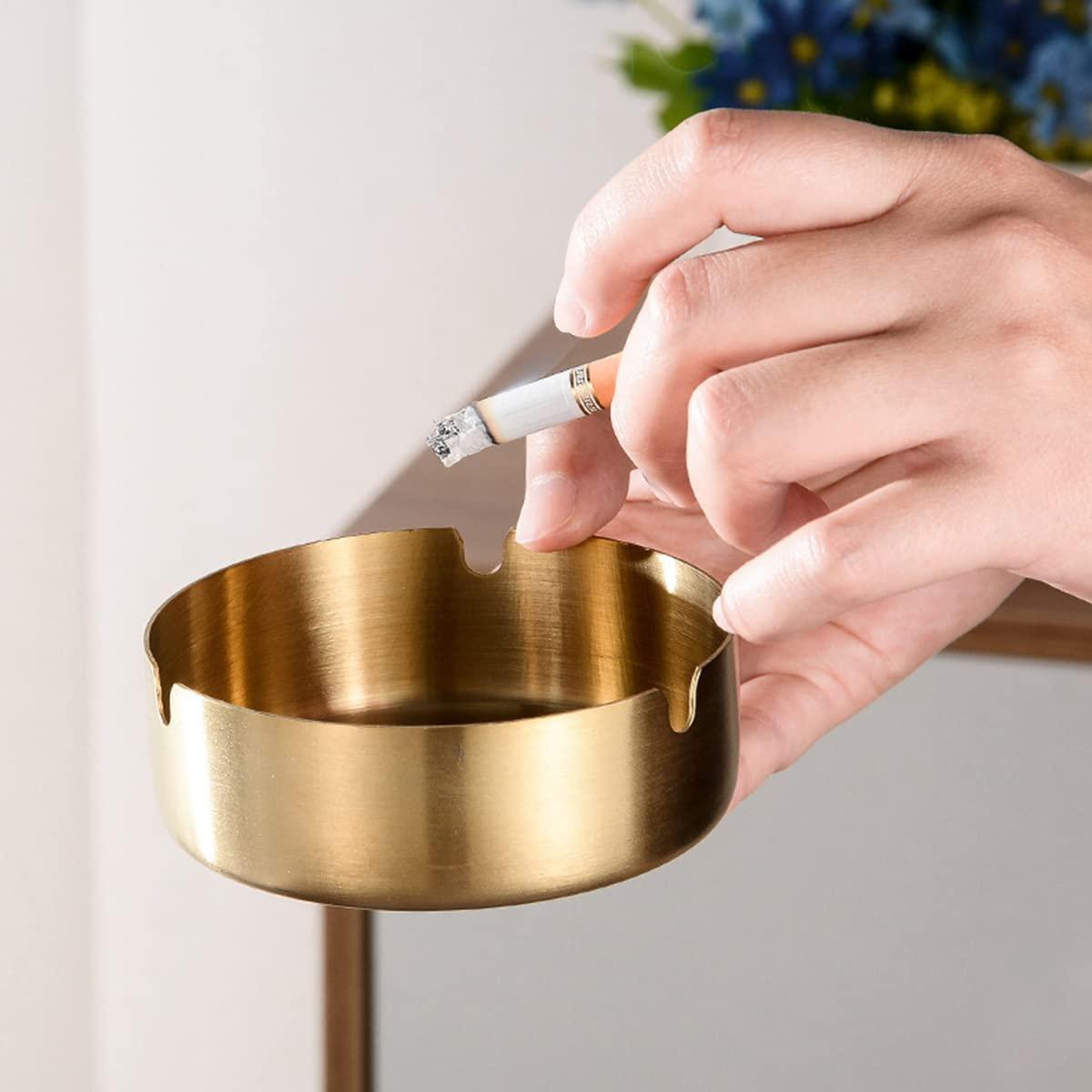 Попільниця настільна з нержавіючої сталі 8х3 см Золотистий (27086292) - фото 7 Попільниця настільна з нержавіючої сталі 8х3 см Золотистий (27086292) - фото 7