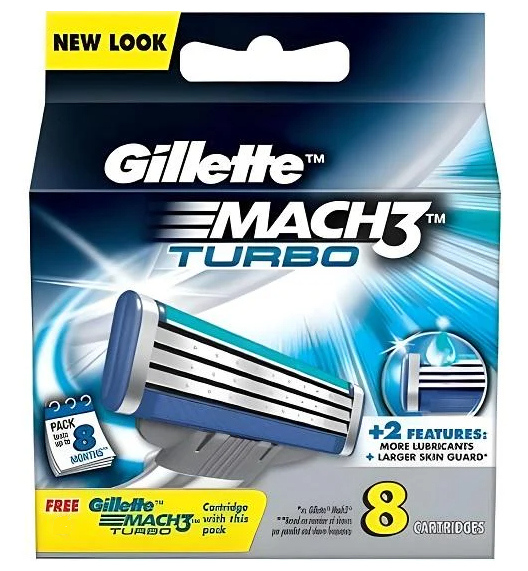 Картриджі касети GILLETTE Mach 3 Turbo 8 шт. (567711) - фото 1