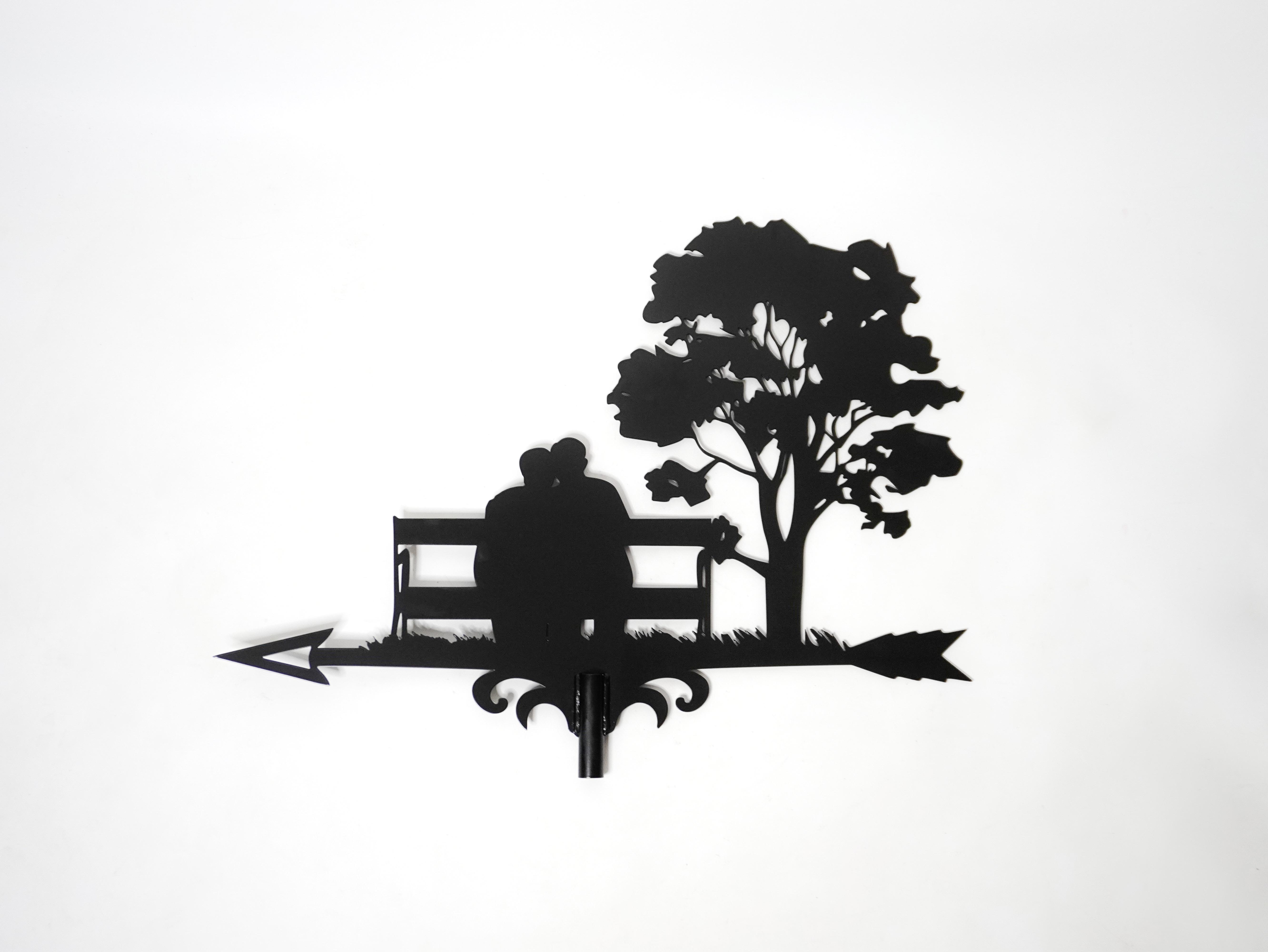 Флюгер на дах металевий Пара на лавочці Чорний Флюгер на дах металевий Пара на лавочці Чорний