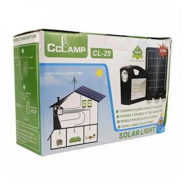 Портативна зарядна станція CcLamp CL-25 8401 сонячна панель та 3 лампи (019770) - фото 5 Портативна зарядна станція CcLamp CL-25 8401 сонячна панель та 3 лампи (019770) - фото 5