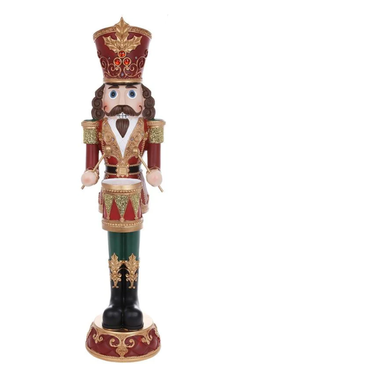 Фігура декоративна Лускунчик з LED-підсвічуванням мундира 92 см Бордовий