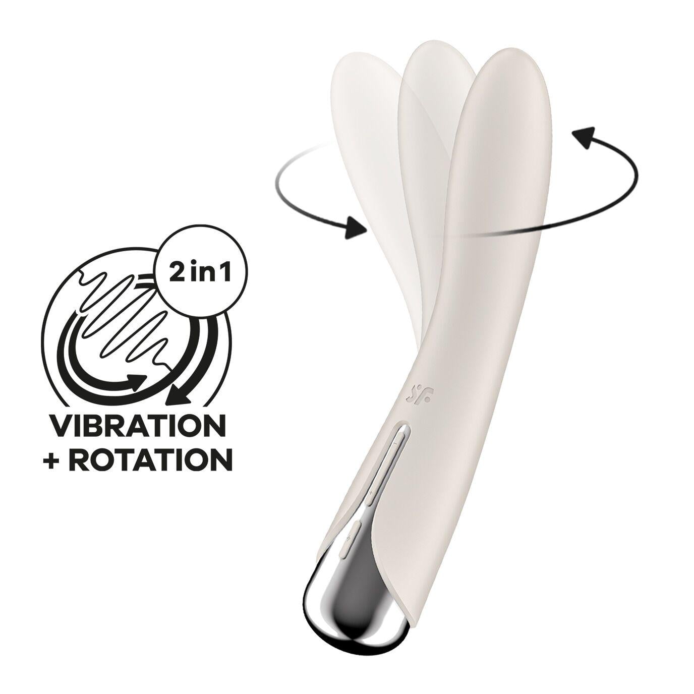 Вибратор точки G с вращением Satisfyer Spinning Vibe 1 2 мотора Beige