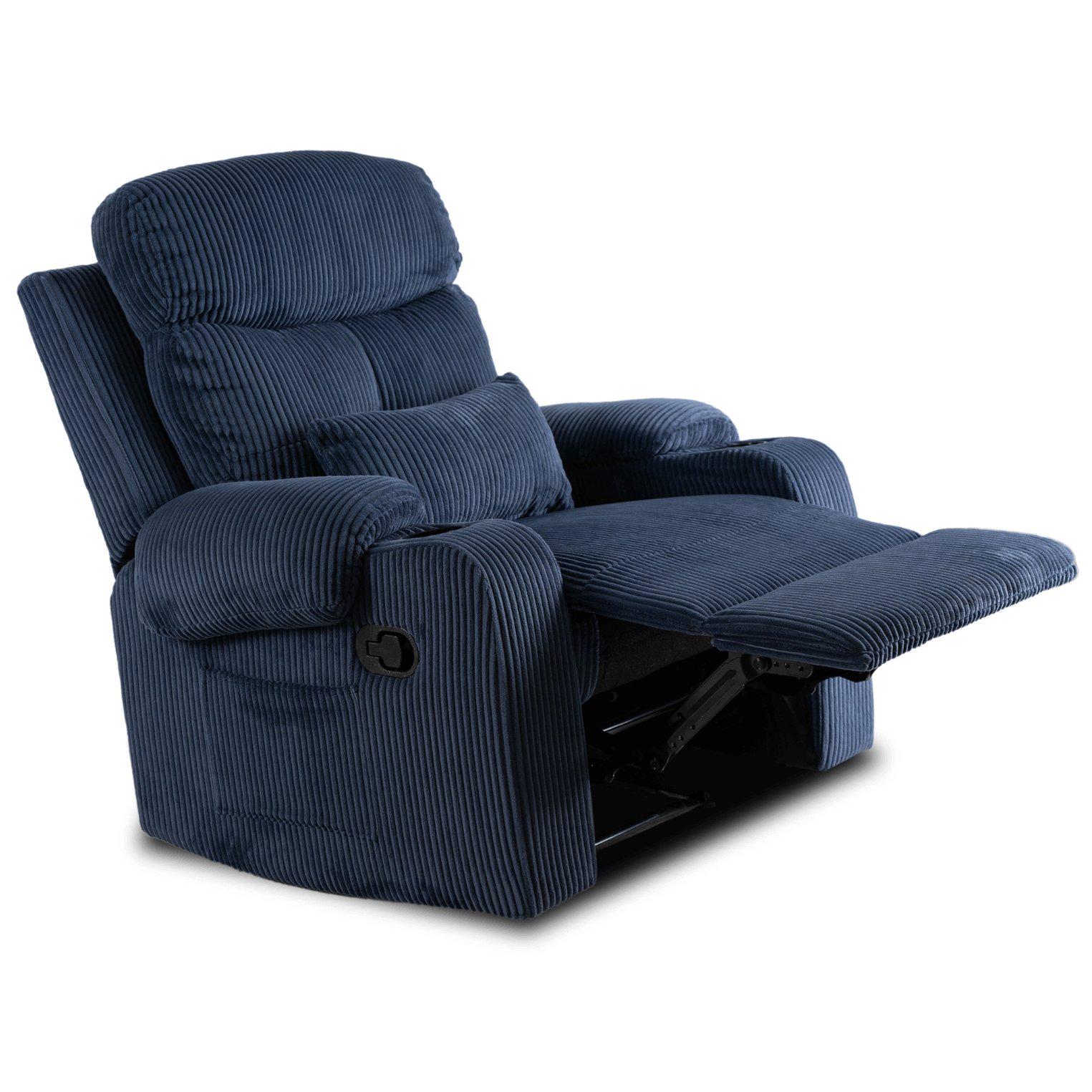 Кресло мягкое Mebel Elite TORRES Velvet раскладное с реклайнером Синий (ME.TORRES/GR/SZTR/FW)