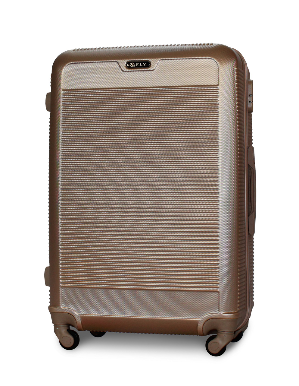 Чемодан пластиковый Fly 1093 большой на 4 колесах 74х51х30 см 90 л Золотой